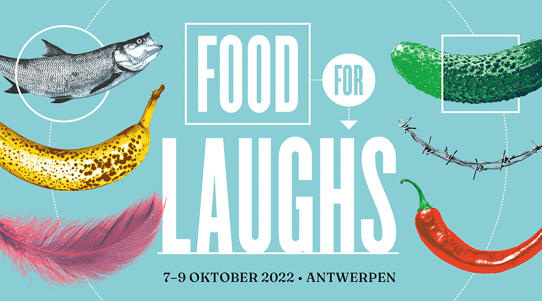 poster van het evenement 'Food for Laughs'