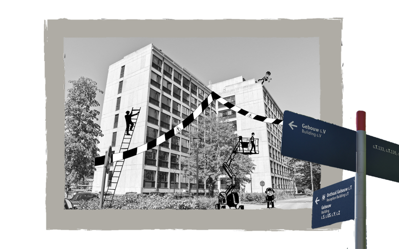  [Campus Groenenborger op een kruispunt] (© [Lotte Mertens & Bjorn De Busschere] | dwars) 